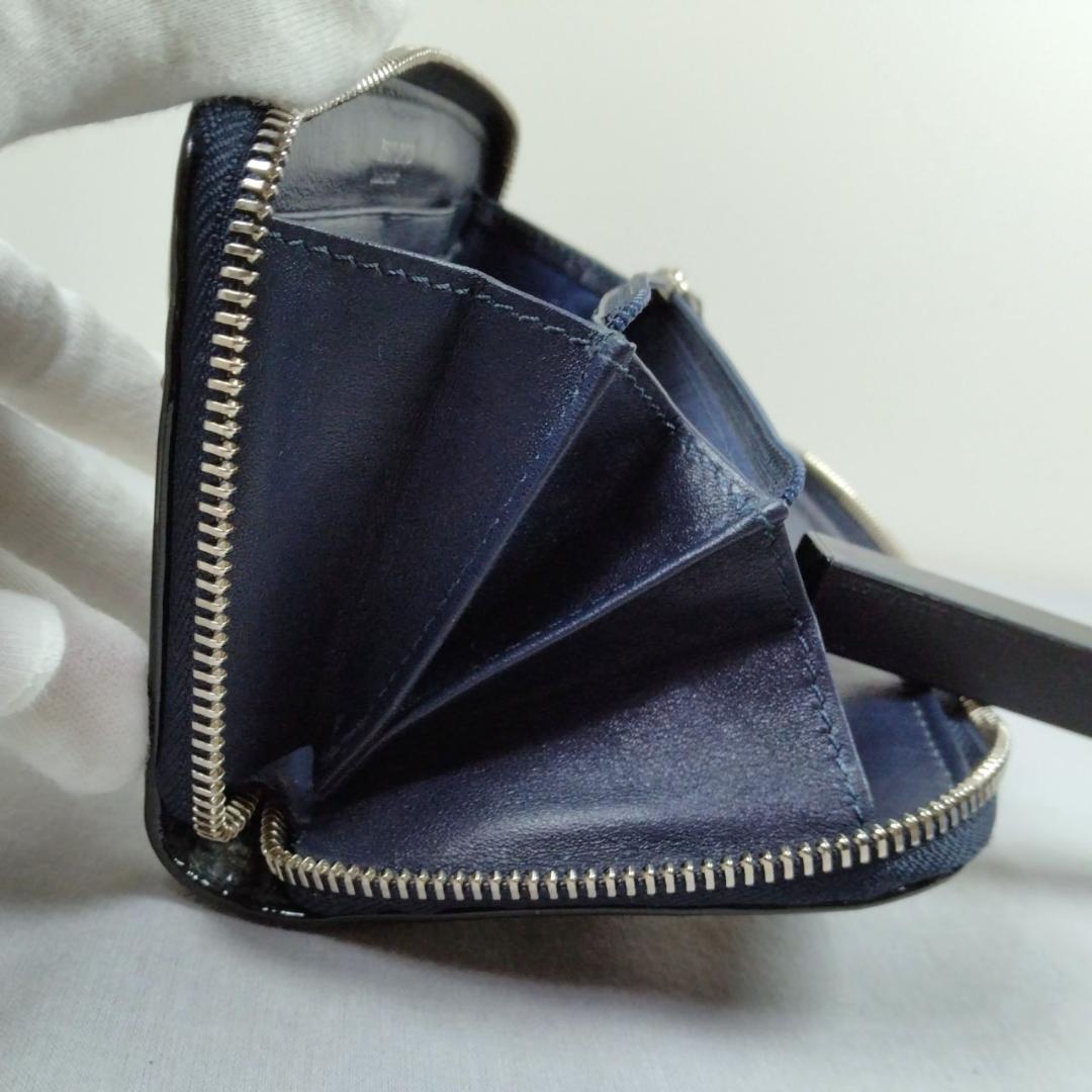 超美品 ジミーチュウ★スタースタッズ ジッピーウォレット エナメル 黒 化粧箱付