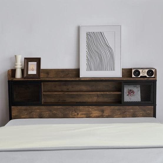 最後1セット！SD・セミダブル　ベッドフレーム・コンセント付きBROWN