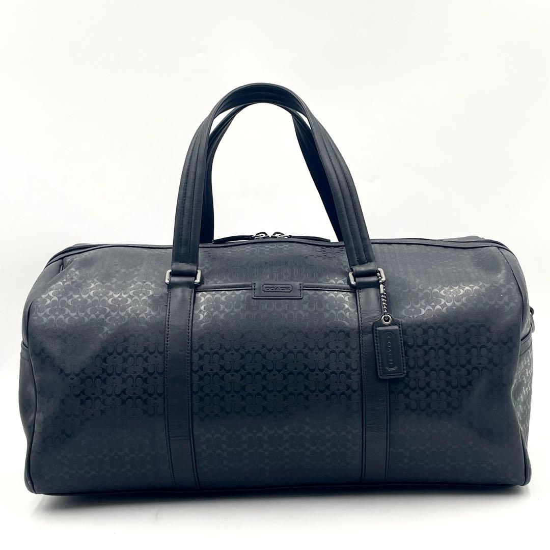 【極美品】COACH コーチ ボストンバッグ 2way シグネチャー エンボス