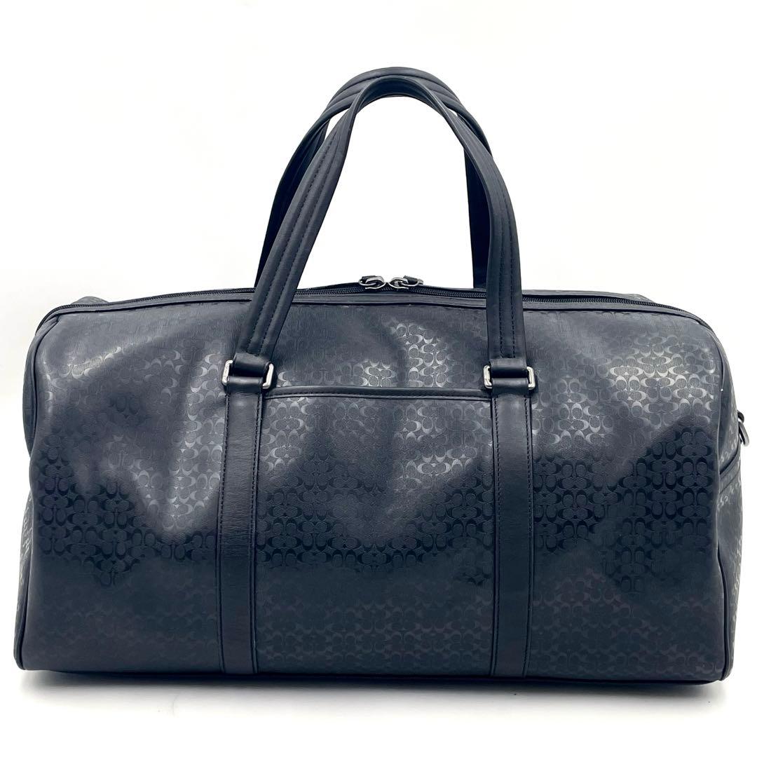 【極美品】COACH コーチ ボストンバッグ 2way シグネチャー エンボス