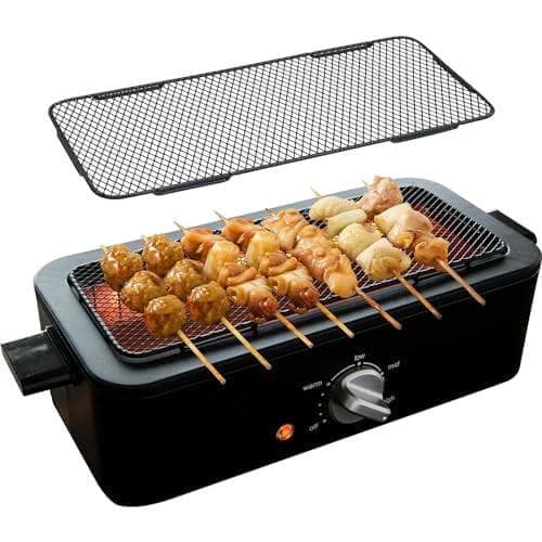 A【セット品】 [山善] 焼き鳥焼き器 減煙 電気七輪 卓上 焼き鳥 焼肉 ひと