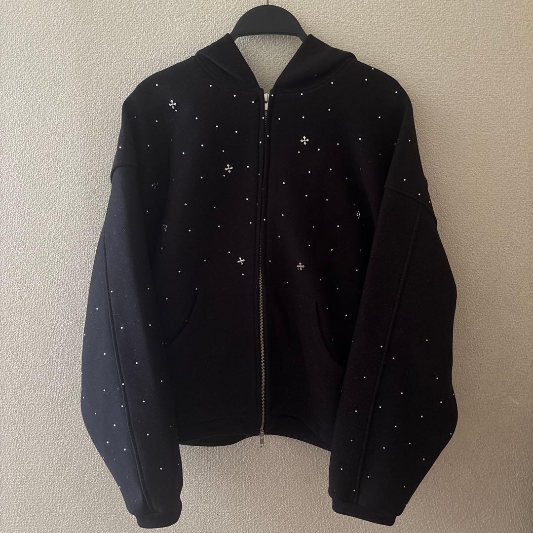 トップス andwang Kirakira jewel zip up black S