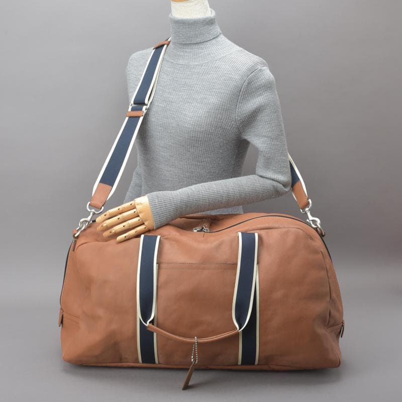 美品◇COACH コーチ ヘリテージダッフル ボストンバッグ 2WAY レザー茶