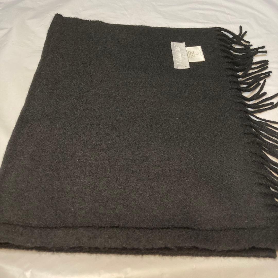 極美品 ジョシュアエリス カシミヤ100％ 中判マフラー ブラック