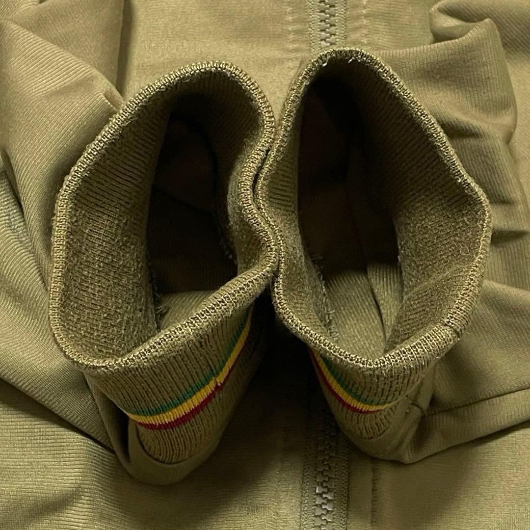 ステューシー トラックジャケット ラスタカラー 刺繍ロゴ ジャージ カーキ系 M