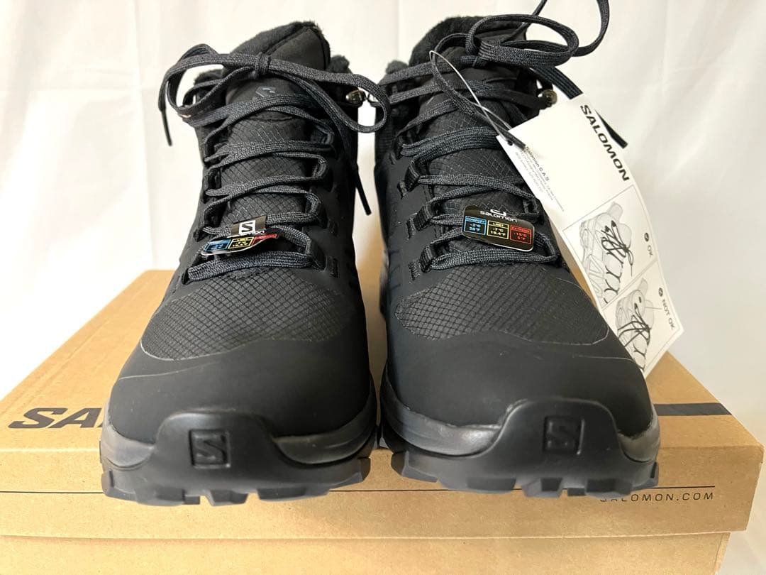 サロモン　アウトスナップ　ウォータープルーフ　ウィンターシューズ　ブラック