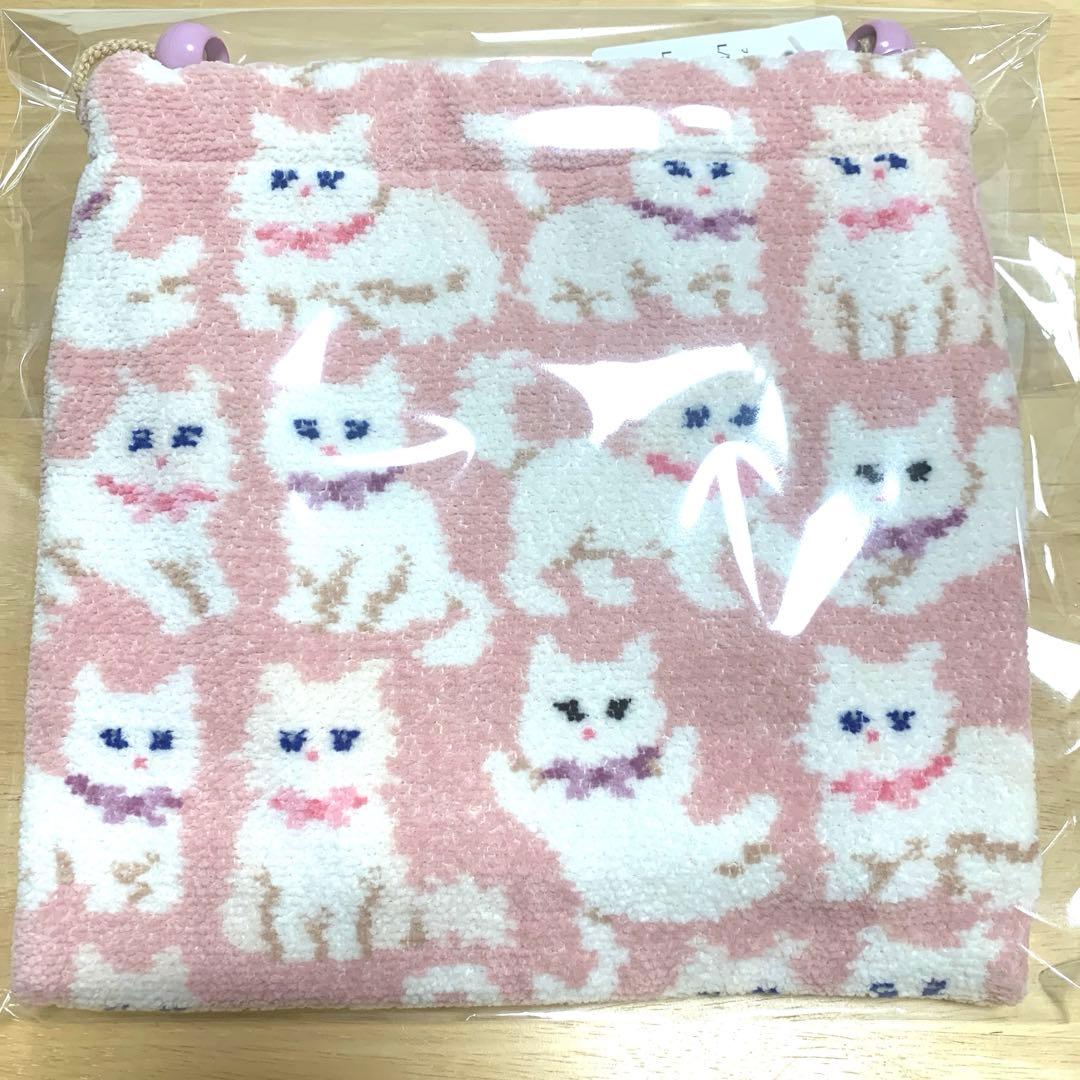 新品タグ付き　フェイラー　FEILER モフモフネコチャン 巾着