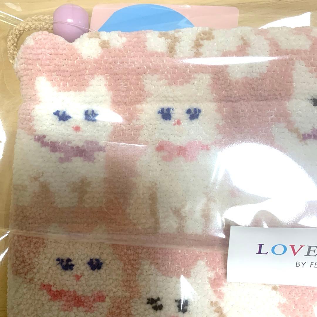 新品タグ付き　フェイラー　FEILER モフモフネコチャン 巾着