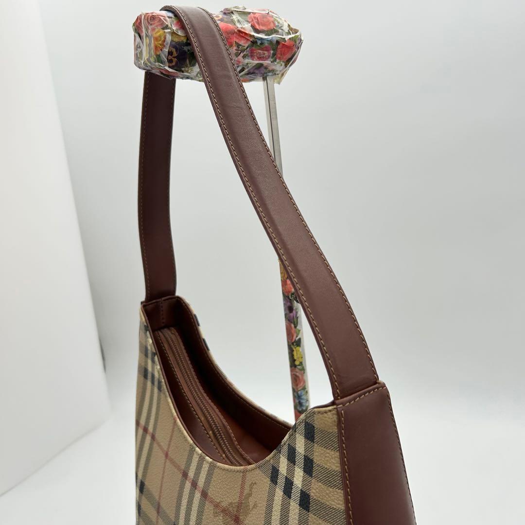 美品　バーバリー　ワンショルダーバッグ　ノバチェック　シャドーホース　肩掛け◎