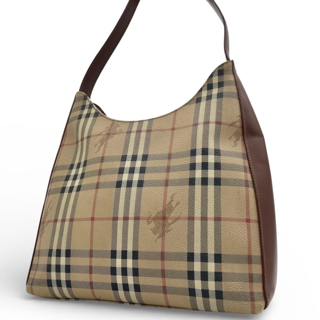 美品　バーバリー　ワンショルダーバッグ　ノバチェック　シャドーホース　肩掛け◎