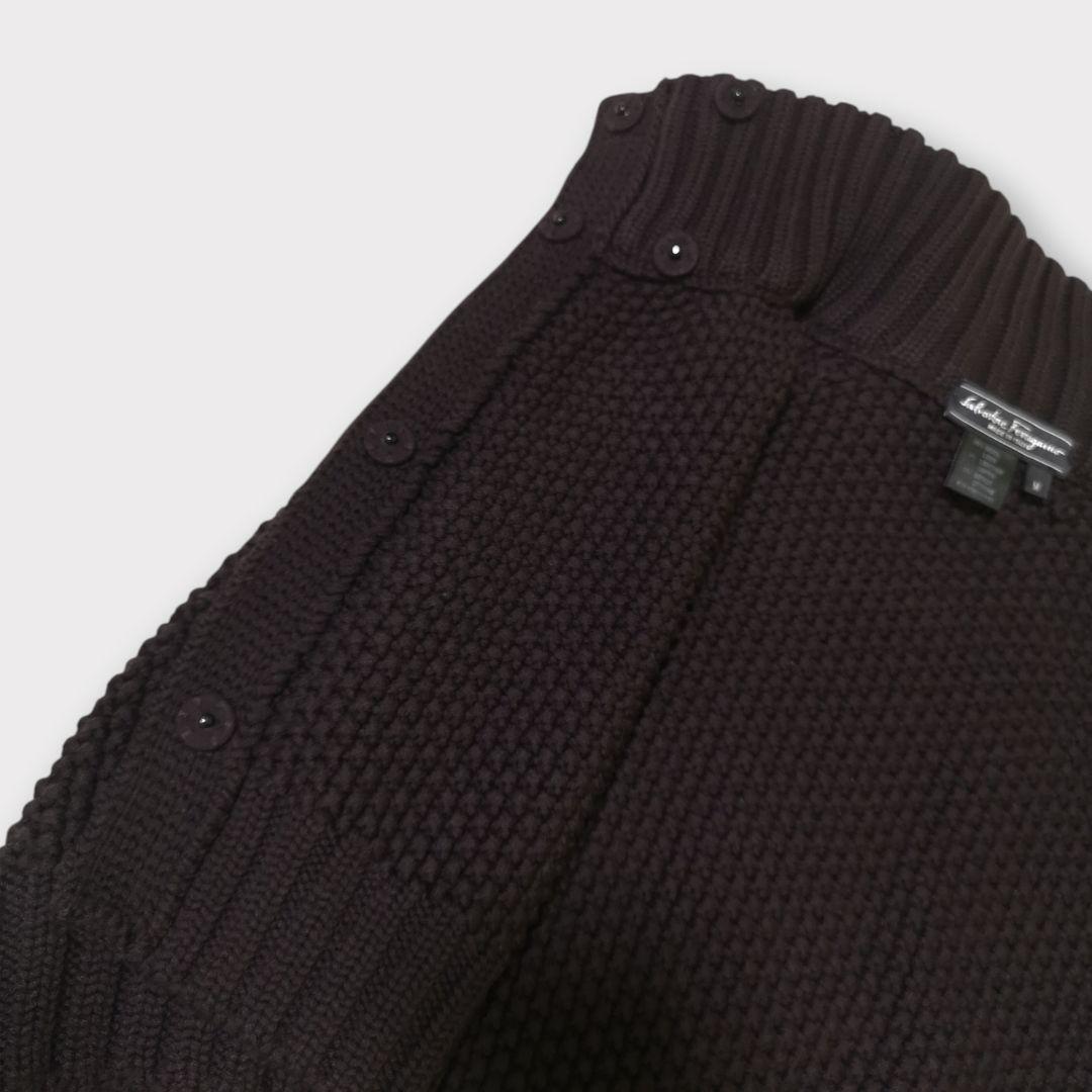 美品 Salvatore Ferragamo ニットケープ 羽織 ガンチーニ Ｍ