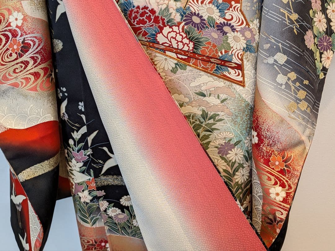 Kyoka様 振袖フルセット 身丈169裄65 豪華振袖 金彩 暈し染め 黒