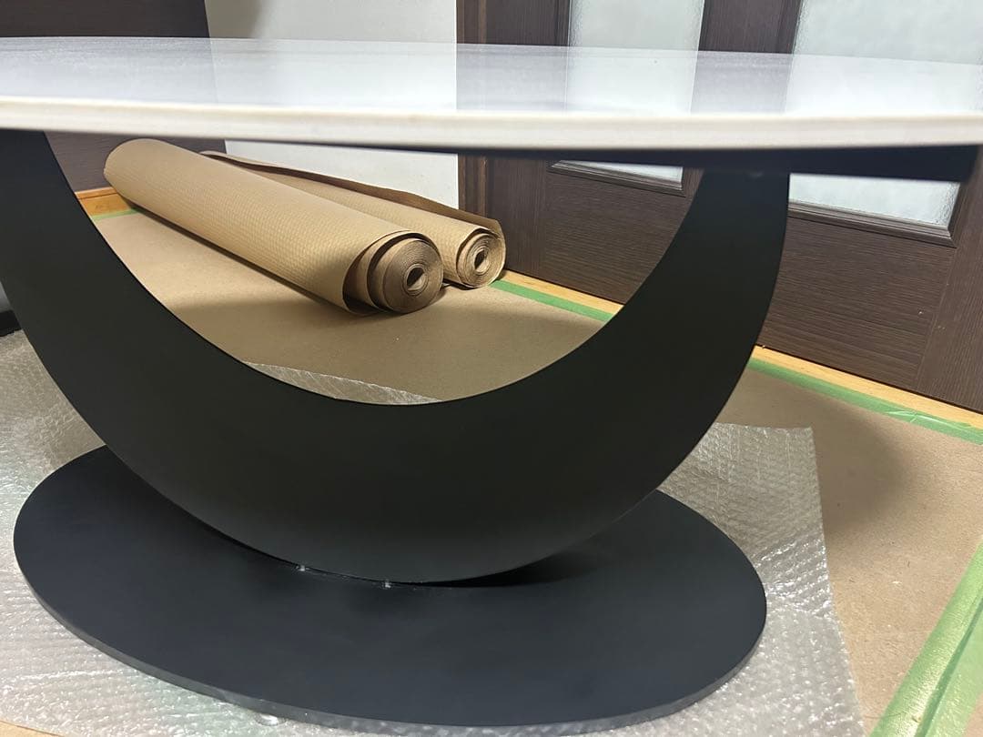 セラミックセンターテーブル ホワイト大理石風100cm