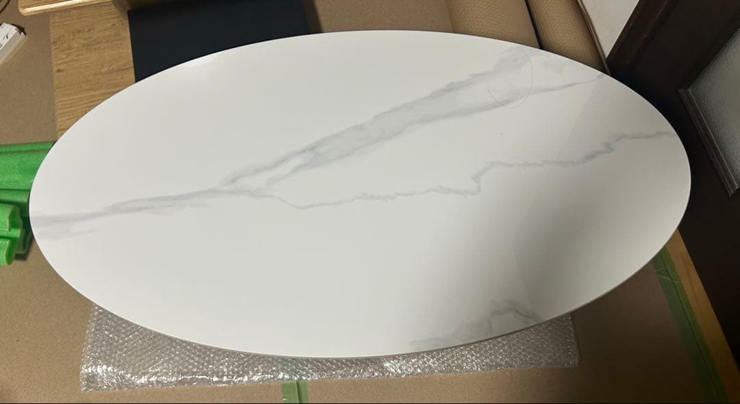 セラミックセンターテーブル ホワイト大理石風100cm