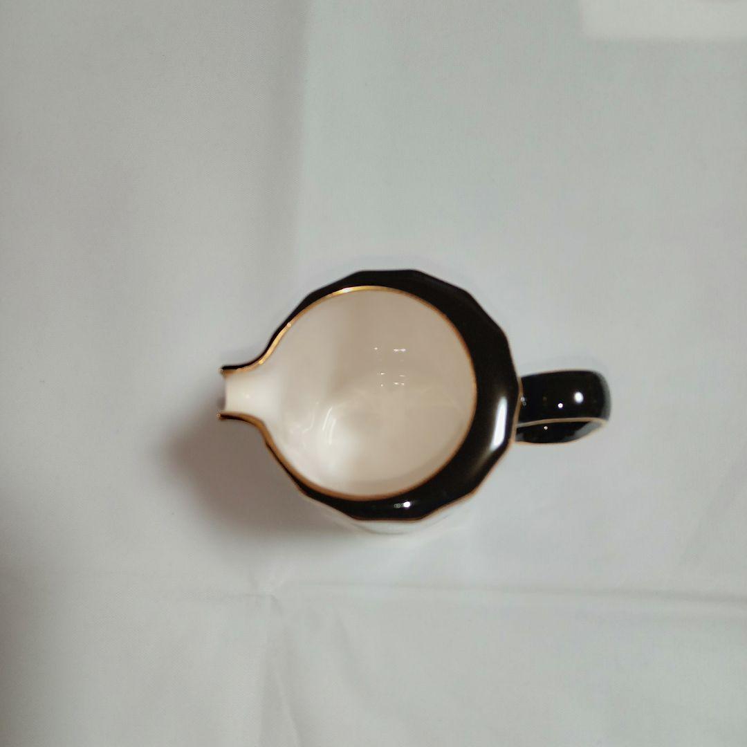 【 中山陶器 宮内庁御用達 】 黒釉桃花ティーセット