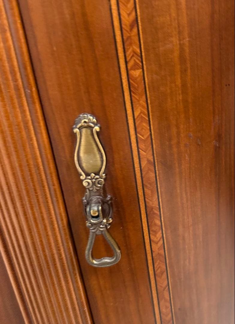 イタリア アンティーク調 象嵌 金具取手 サイドボード キャビネット ※i4※