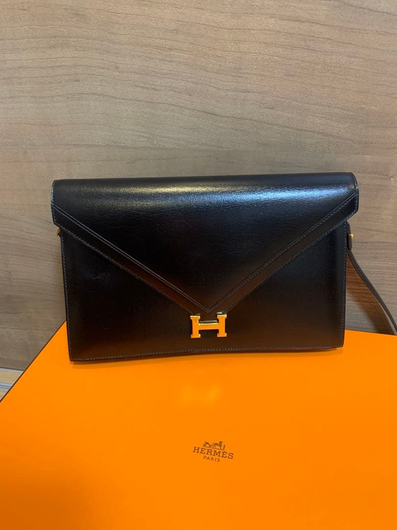 エルメス HERMES リディ ボックスカーフ ショルダーバッグ　黒　最終価格
