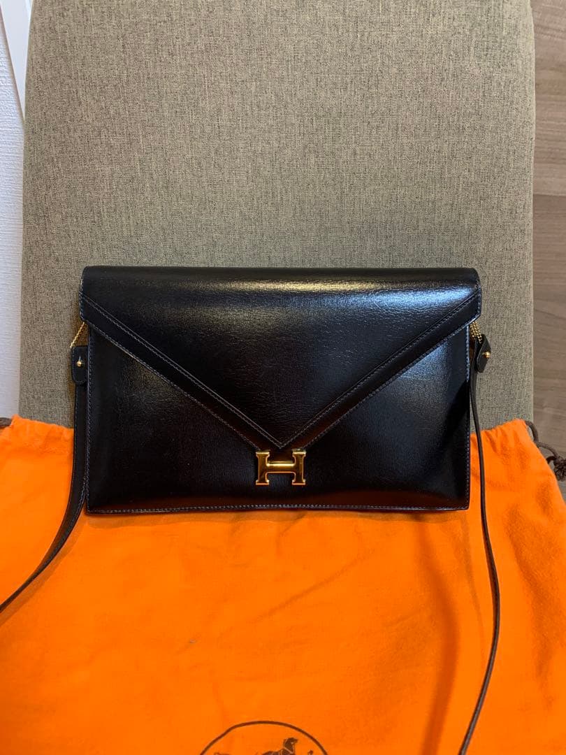 エルメス HERMES リディ ボックスカーフ ショルダーバッグ　黒　最終価格