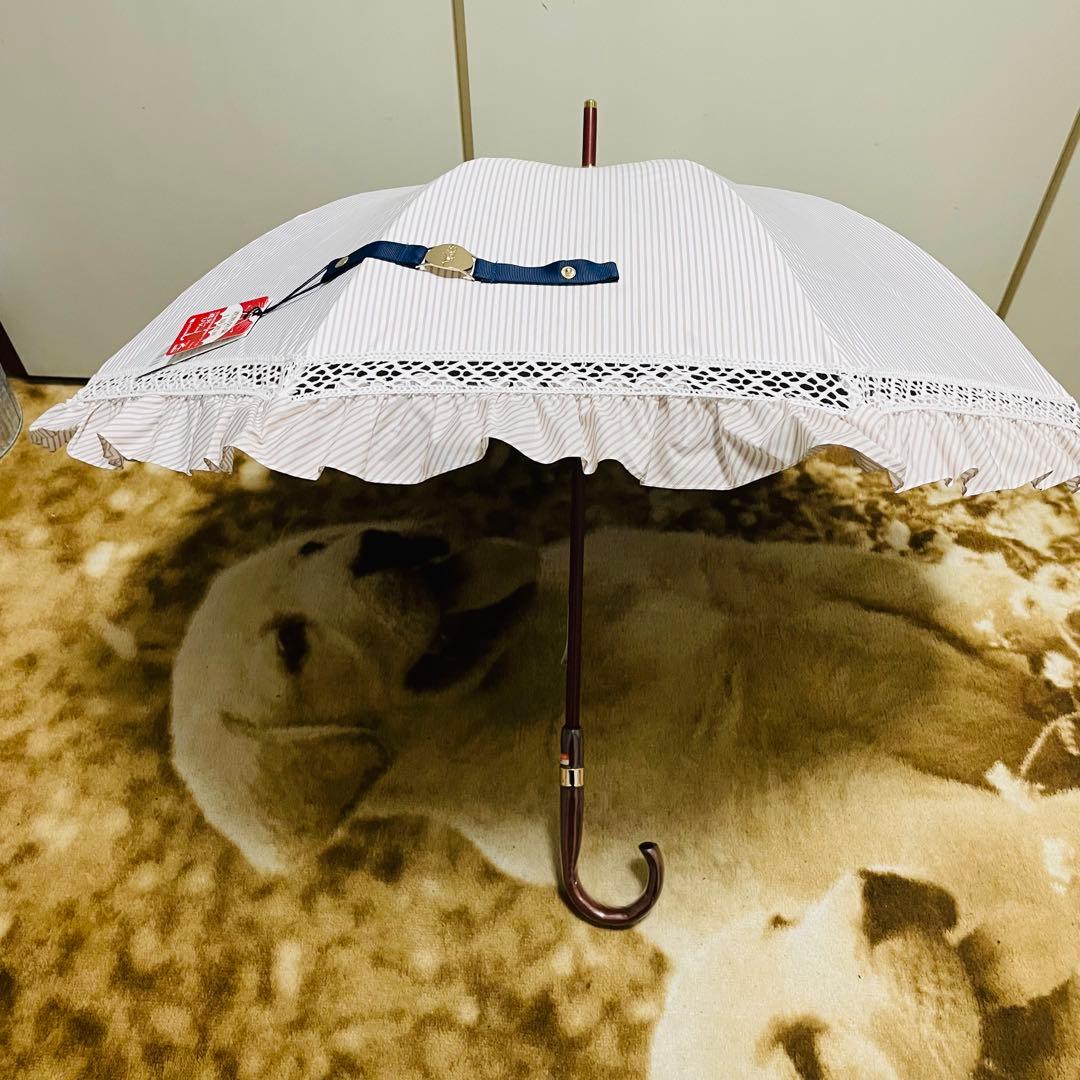 POLO　ポロラルフローレン　晴雨兼用　雨傘　日傘　長傘　フリル　騎士　ロゴ