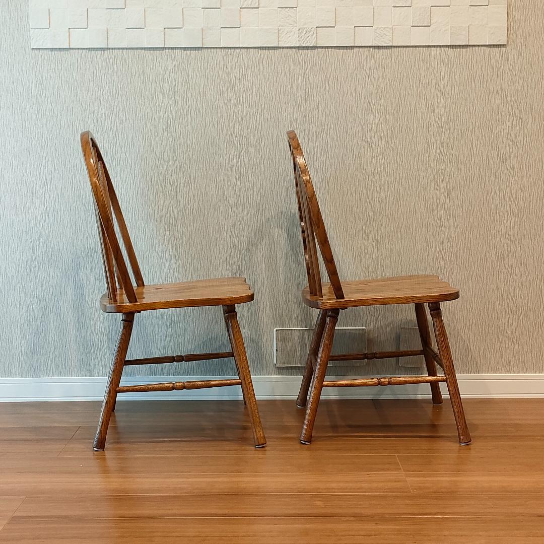 美品　ウィンザーチェア②　フープバック　オーク材　2脚セット