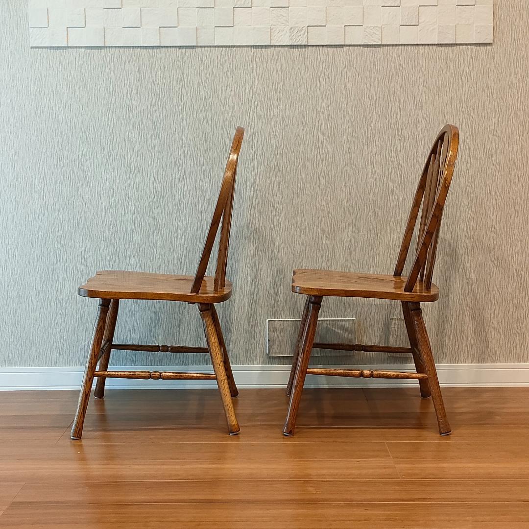美品　ウィンザーチェア②　フープバック　オーク材　2脚セット