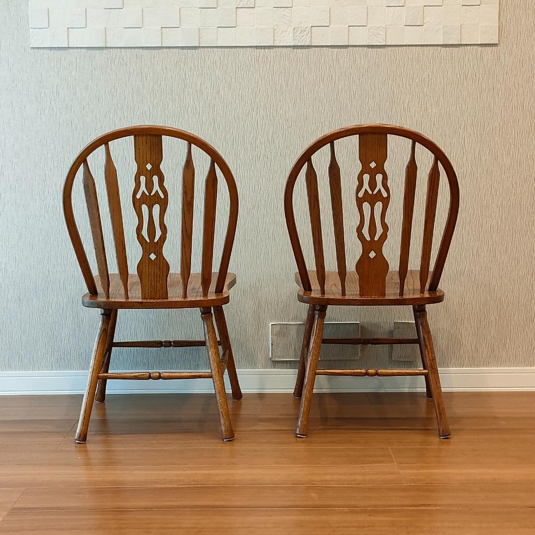美品　ウィンザーチェア②　フープバック　オーク材　2脚セット