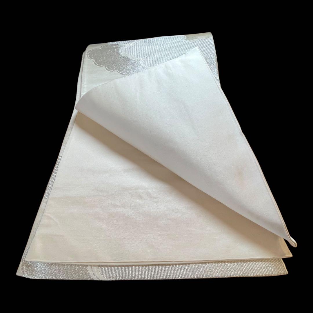 【美品】　六通柄袋帯　雲取紋様　銀糸　黒留袖　色留袖　訪問着　礼装　フォーマル