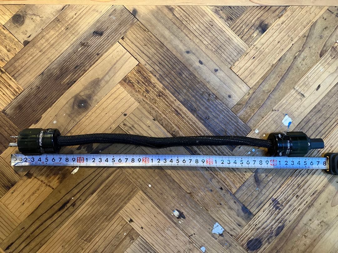 純銀単線電源ケーブル(AET 4Nクライオ)+フルテック高級プラグ 35cm