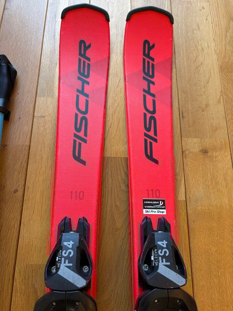 FISCHER FS4 110cm スキー板、ストック付き