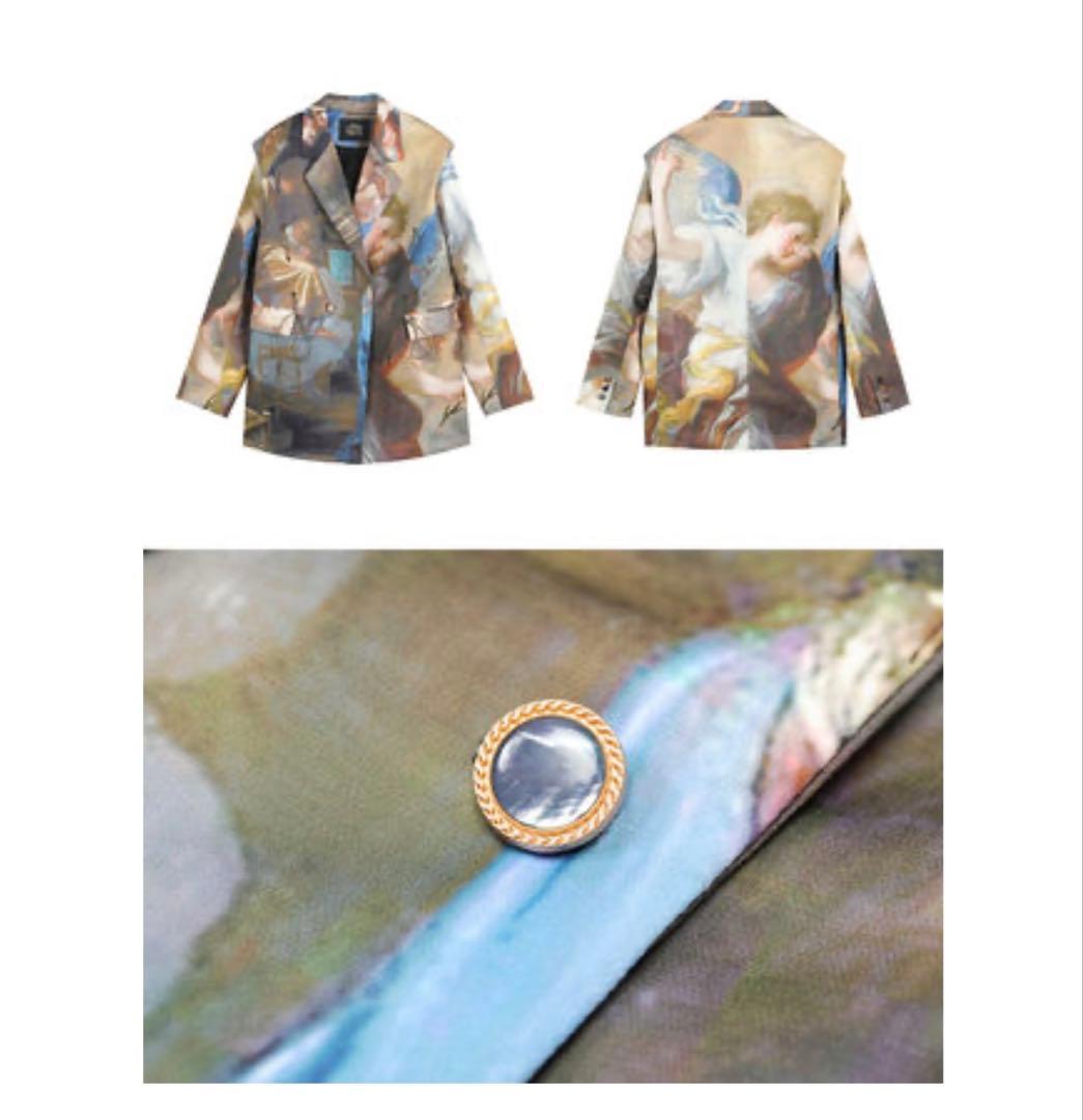 【美品】✨️ELF SACK 絵画デザインオーバーサイズジャケット ✨️