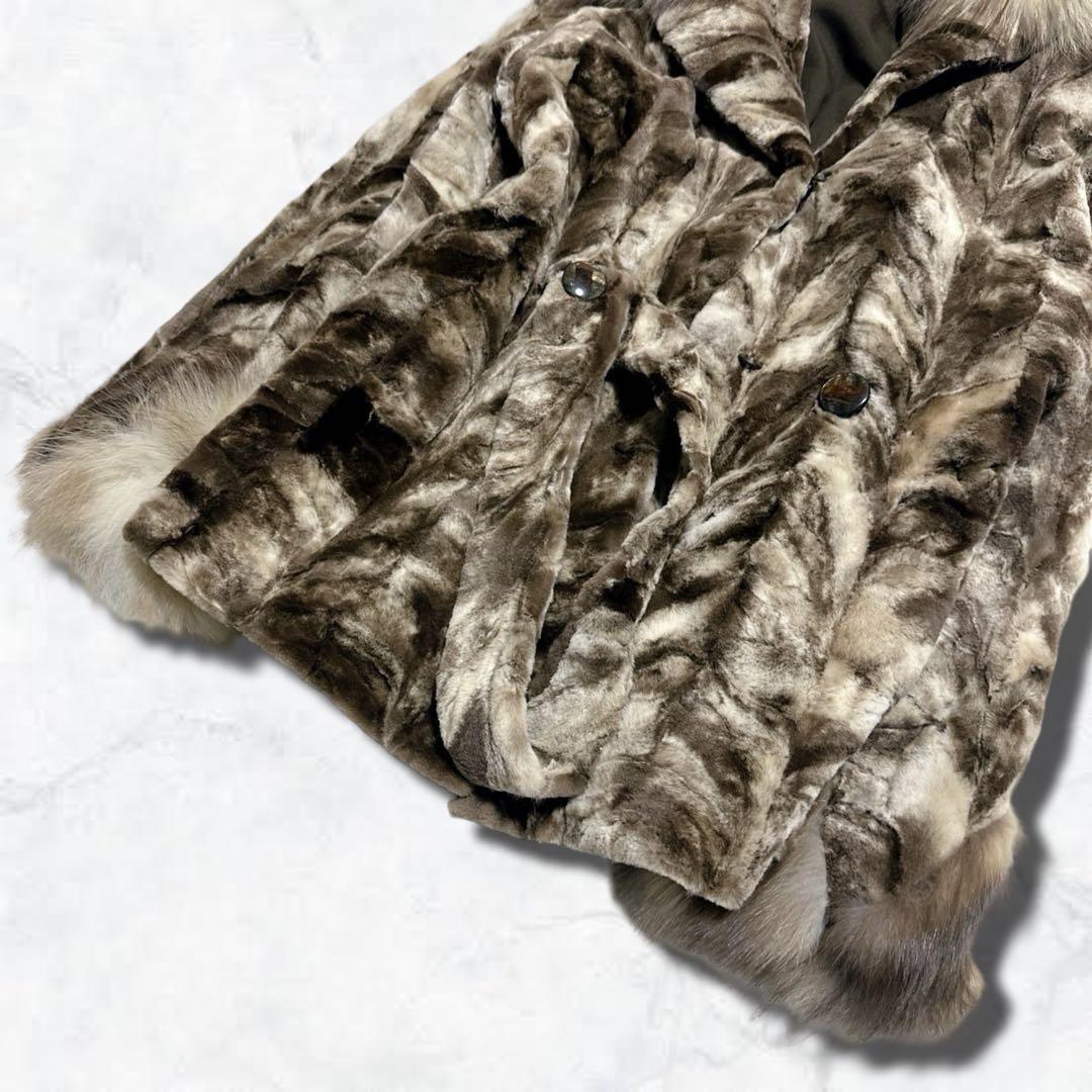 美品　ミンク　フロスト　毛皮 ファーコート リアルファー