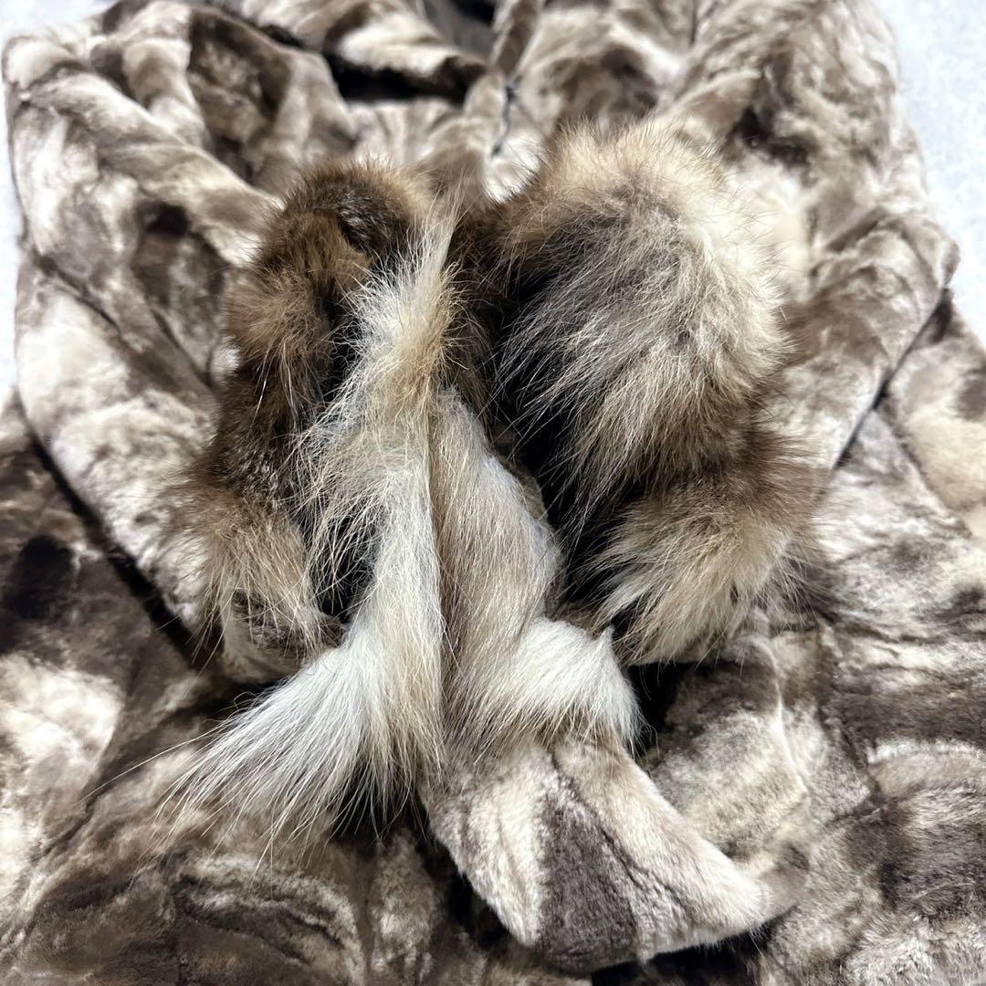 美品　ミンク　フロスト　毛皮 ファーコート リアルファー