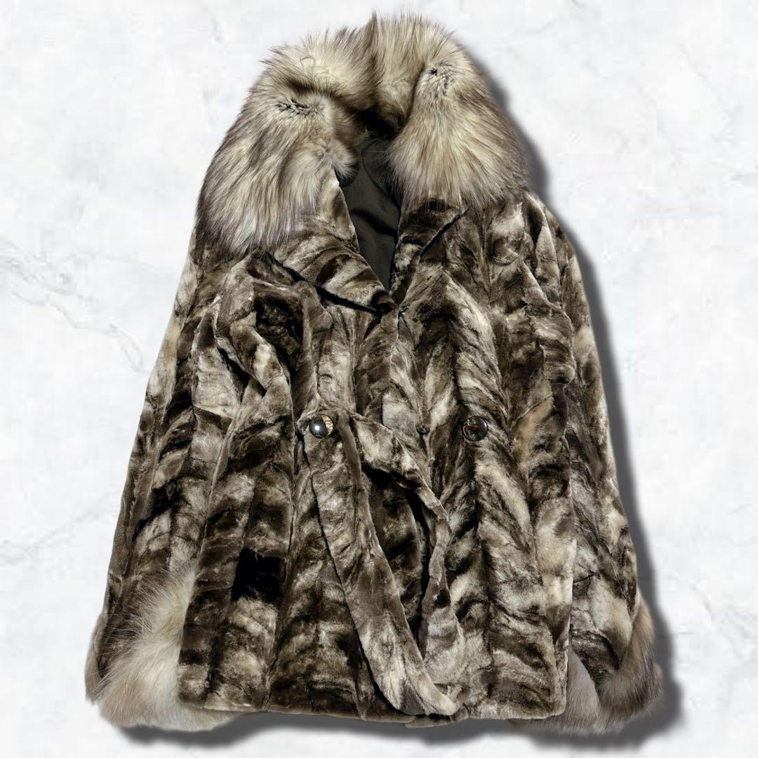 美品　ミンク　フロスト　毛皮 ファーコート リアルファー