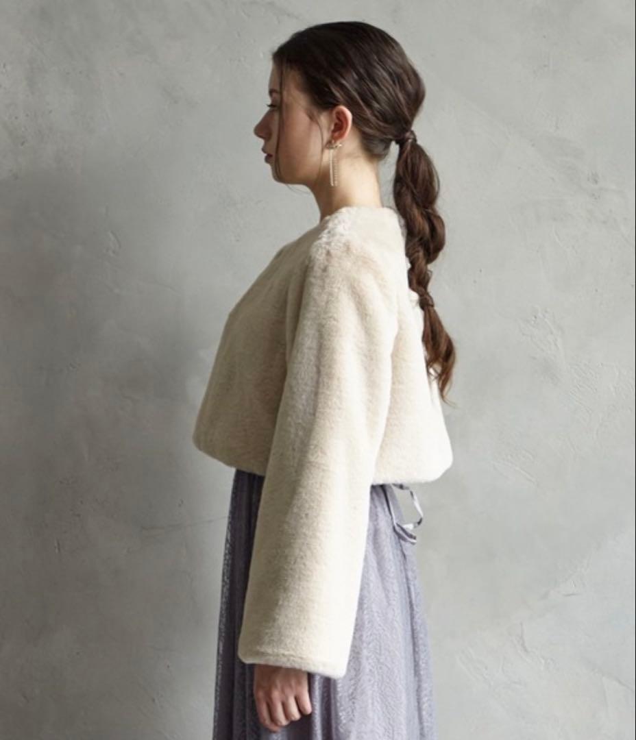 【jun新品未使用】AIMERジャケット エコファーノーカラージャケット