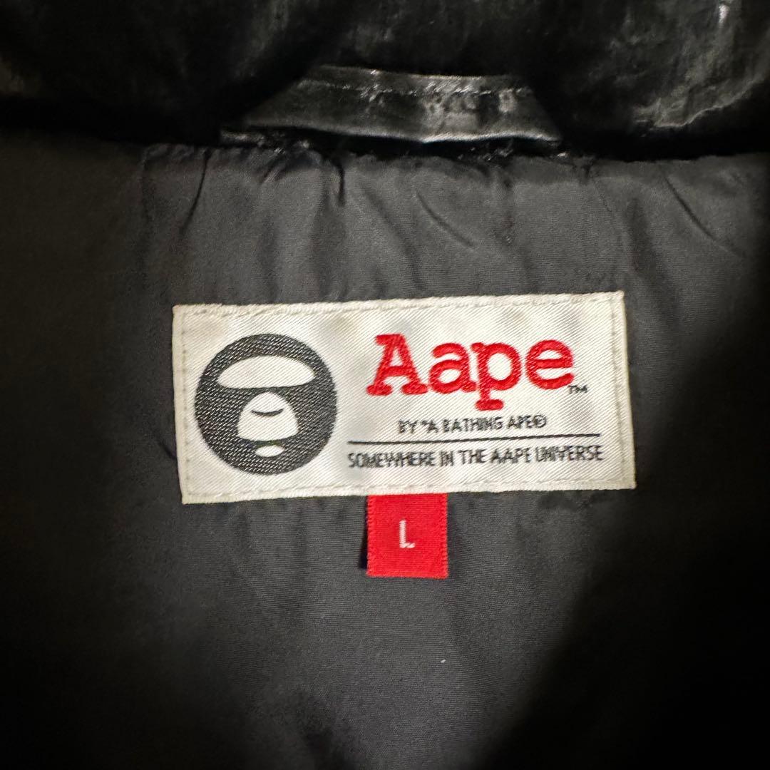 【AAPE】アベイシングエイプ ダウンベストブラック 光沢00s archive