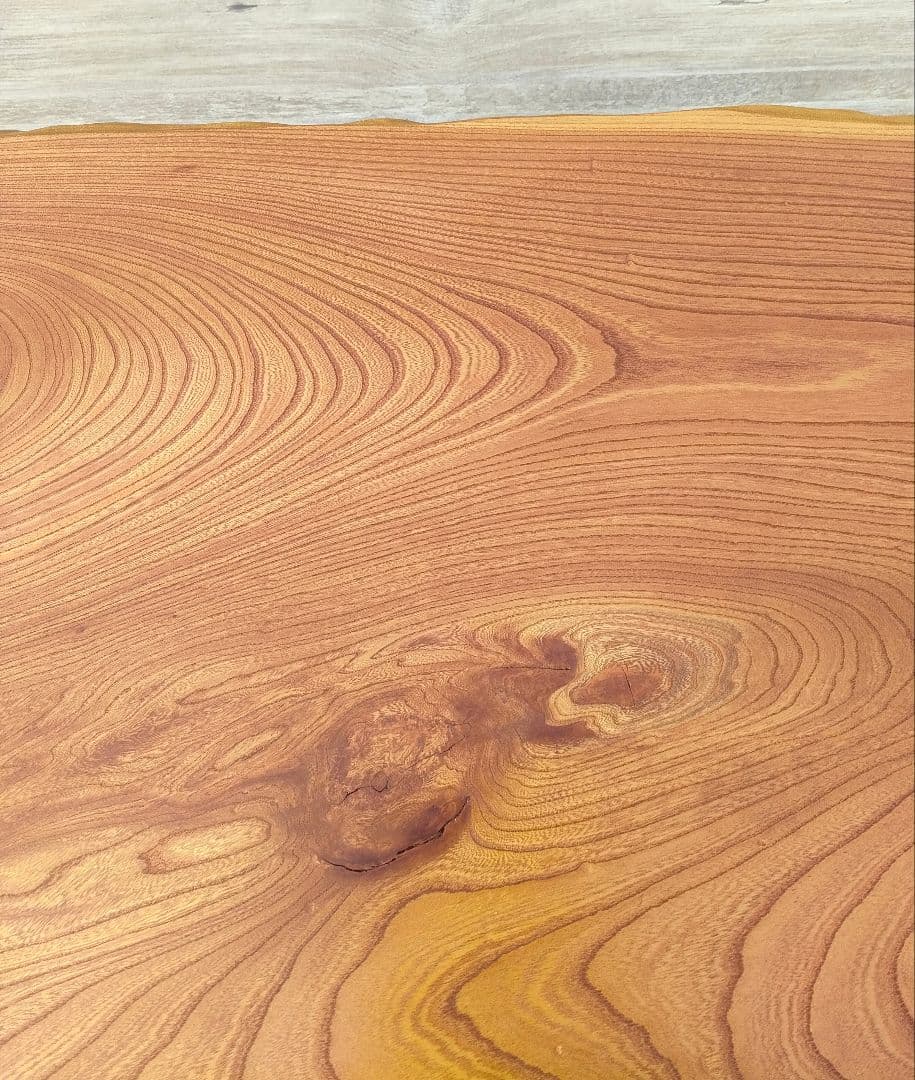 [風太☆]一枚板 座卓 ナチュラルウッド オーバルテーブル リペア済