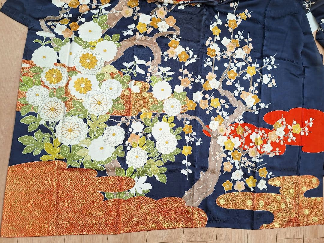 着物リメイクワンピース3676