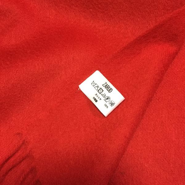 ラスト1枚値下70㎝×200超大判 100% カシミヤストールマフラーRED新品