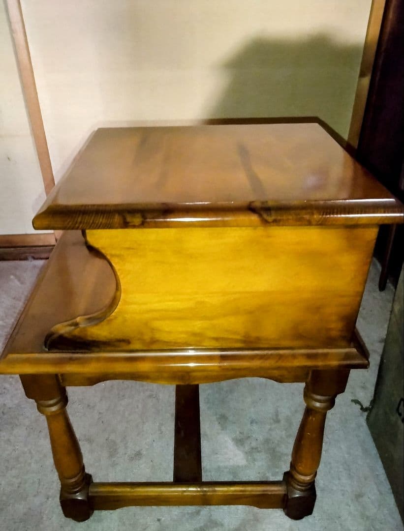 【カリモク】テレフォンベンチ電話台ローテーブルヴィンテージ