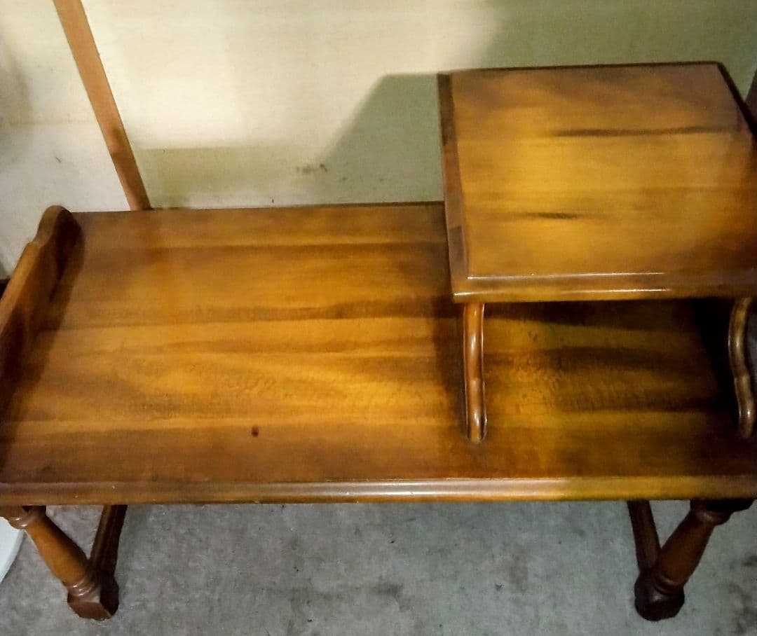 【カリモク】テレフォンベンチ電話台ローテーブルヴィンテージ