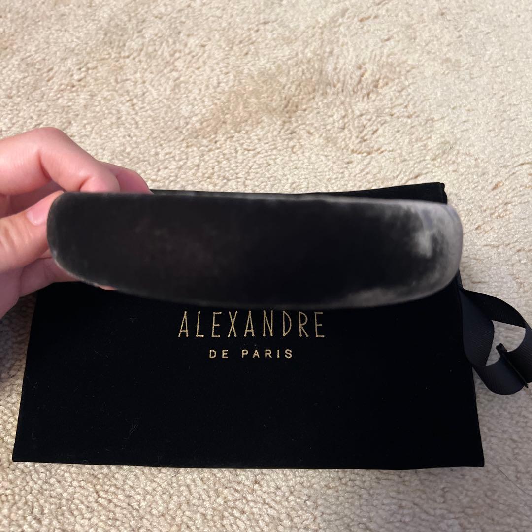 ALEXANDRE DE PARIS ベロアカチューシャ　グレー