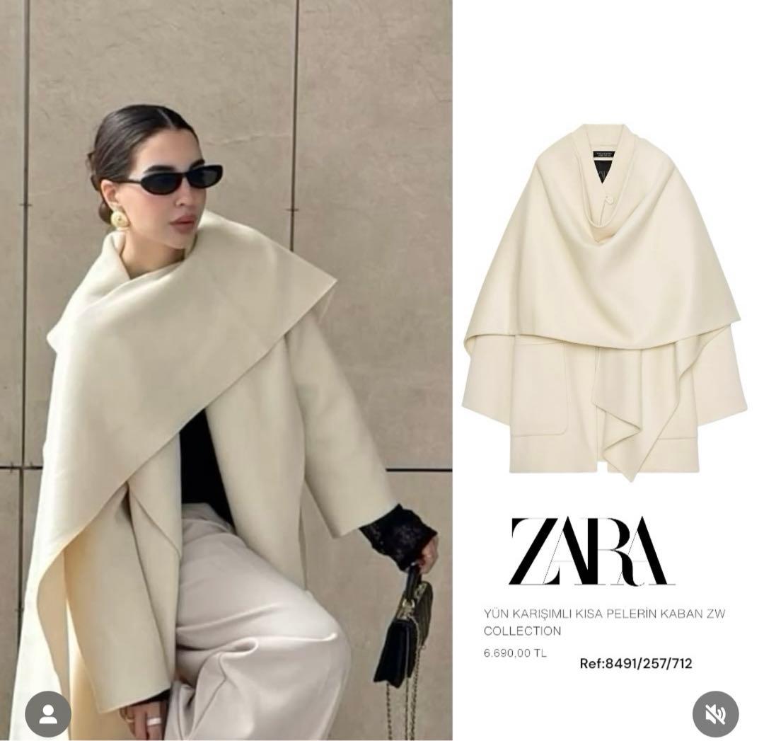 ZARA ホワイトコート　新品タグ付き　XS