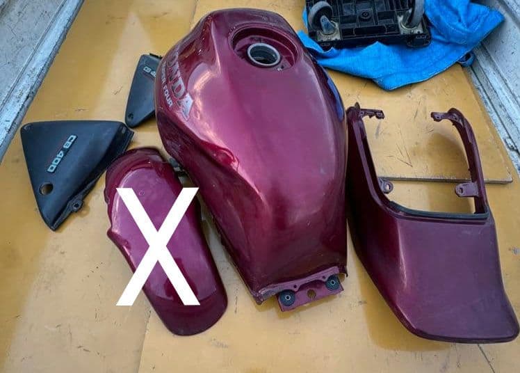 NC31 CB400SF用ワインレッドカウルパーツセット