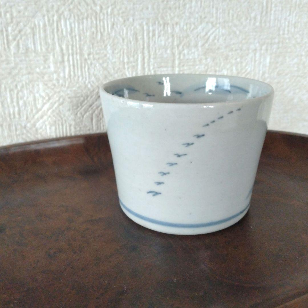 【KAZUです。】古伊万里染付山水文雁の図蕎麦猪口