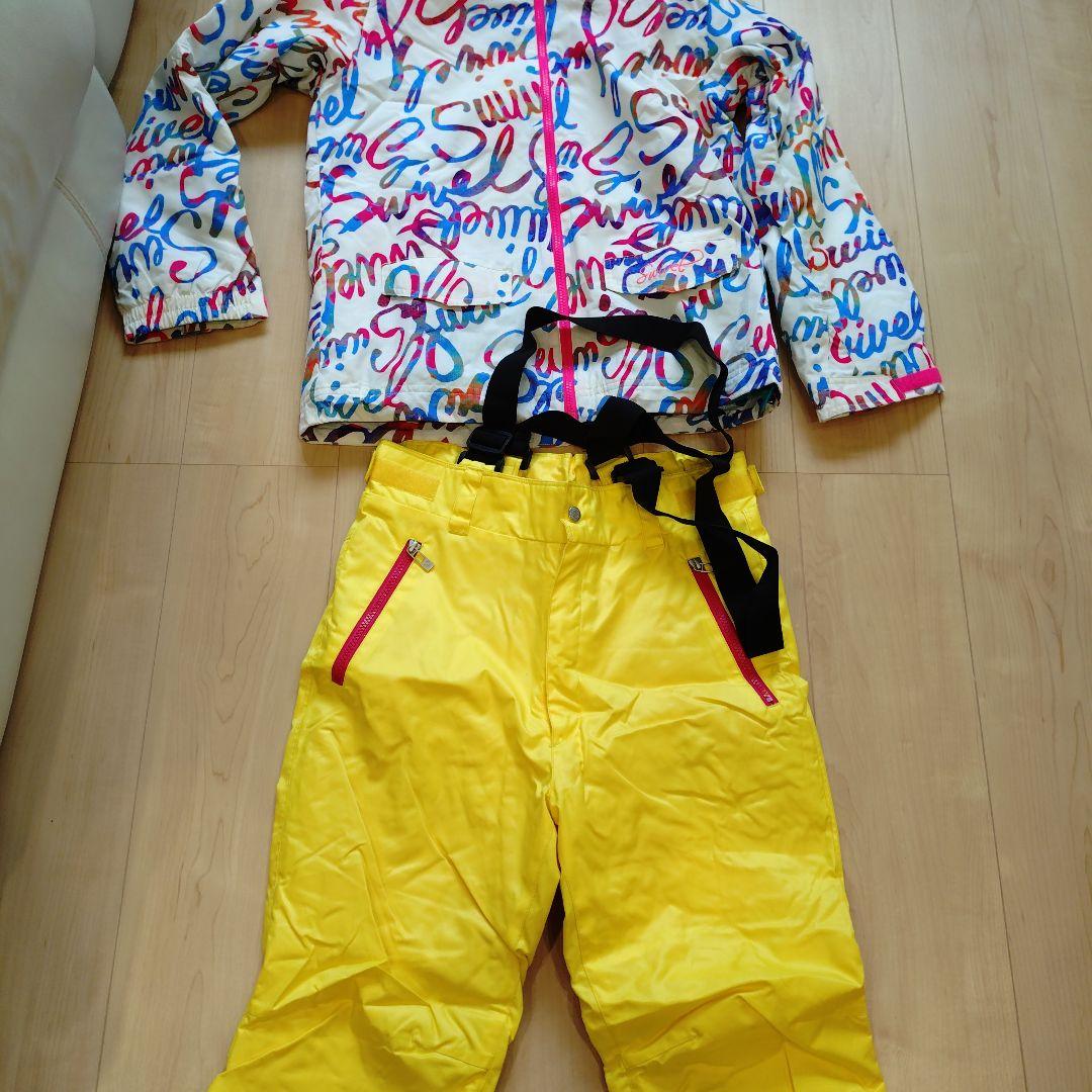 子ども用スキーウェア ホワイト/イエロー