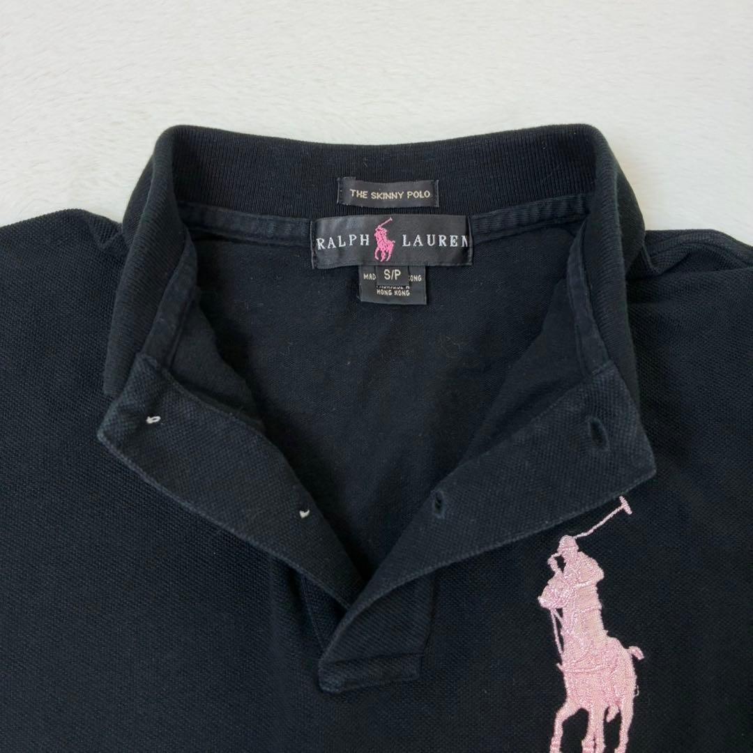 ラルフローレン　ポロシャツ　半袖　ピンクポニー　ビックポニー　ブラック　Sサイズ