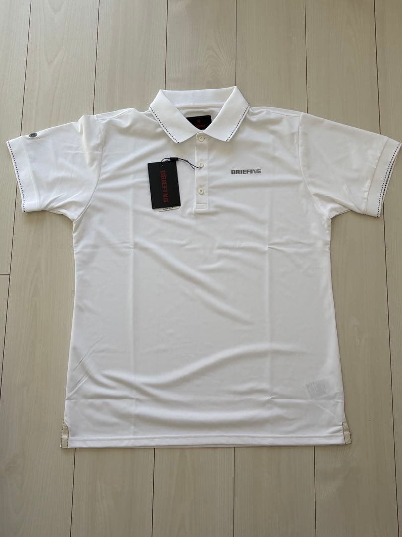 未使用)ブリーフィング ゴルフ メンズ ベーシックポロシャツ サイズL ホワイト