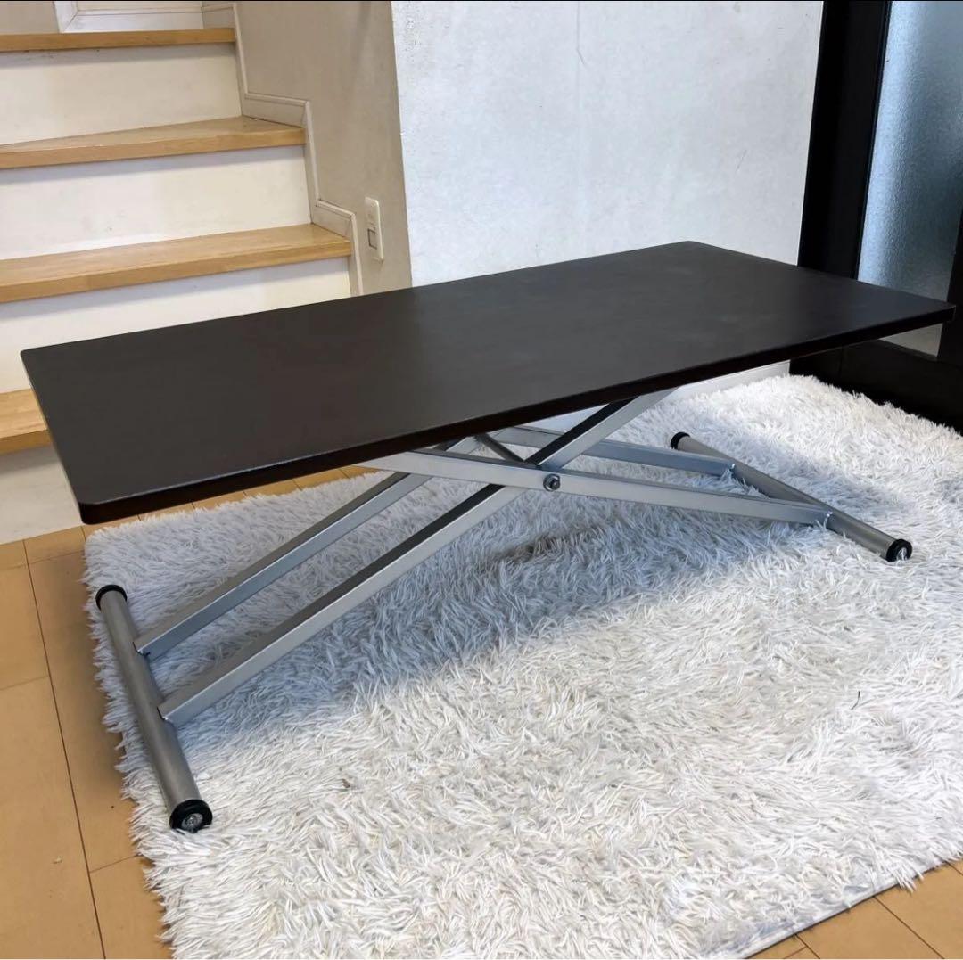 ニトリ 無段階 昇降テーブル テーブル幅120cm 高さ調節 机 昇降式