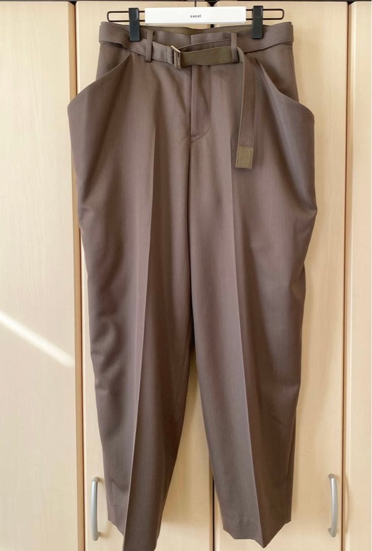 Sacai Doeskin Pants 25-03633M TAUPEサイズ1