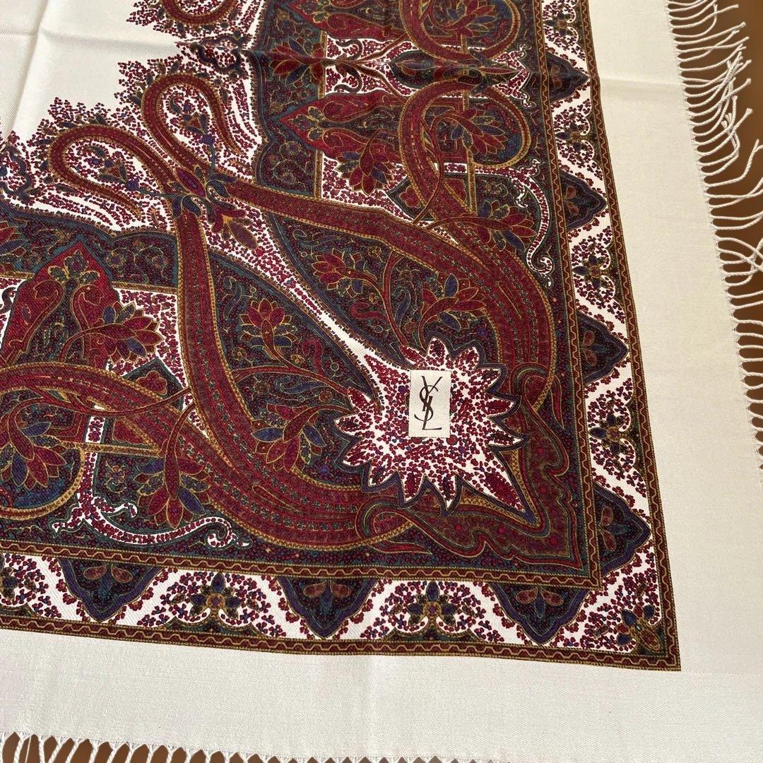 Yves Saint Laurent ペイズリー ストール 145㎝